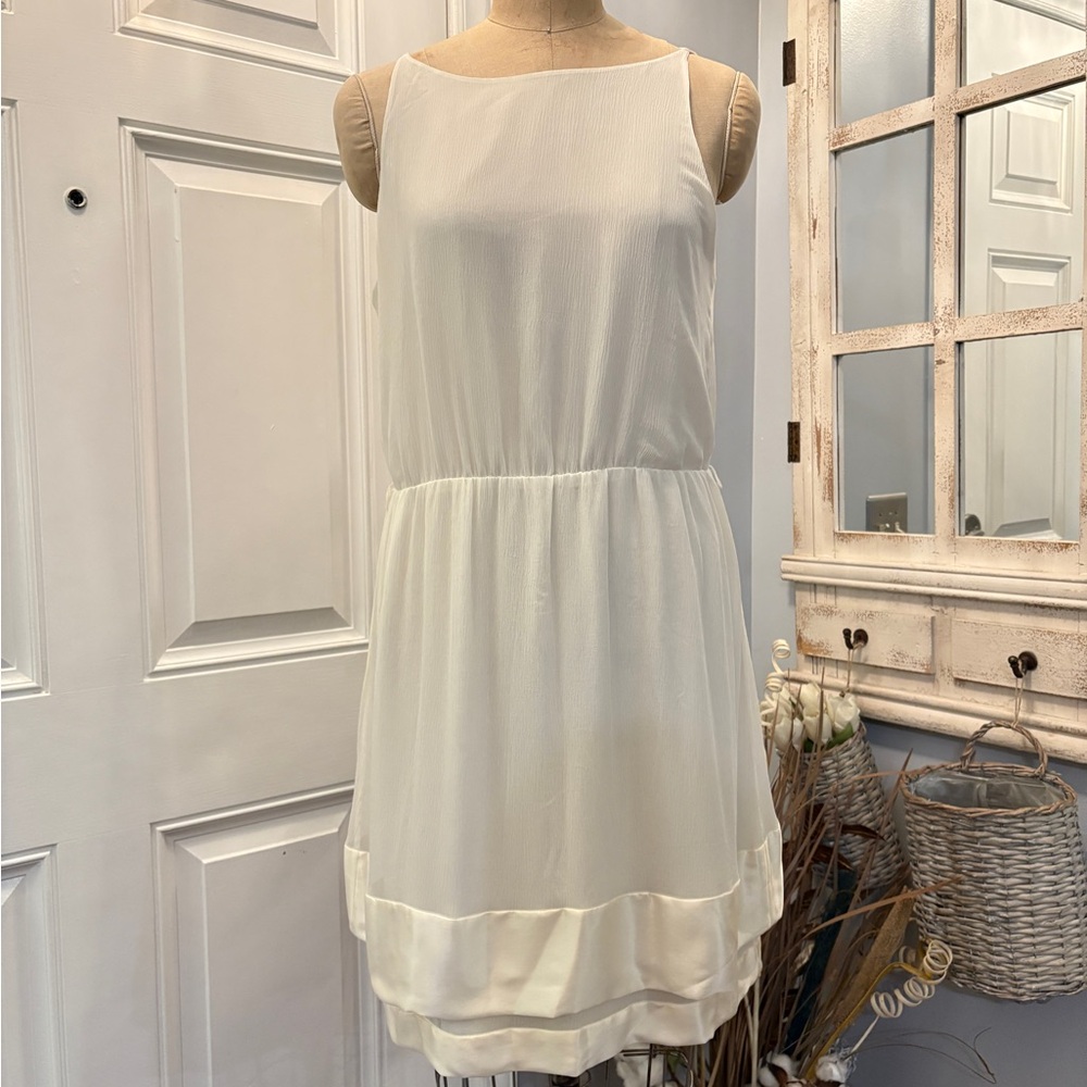 Banana Republic Cream Sleeveless Halter Sundress Wedding size 12